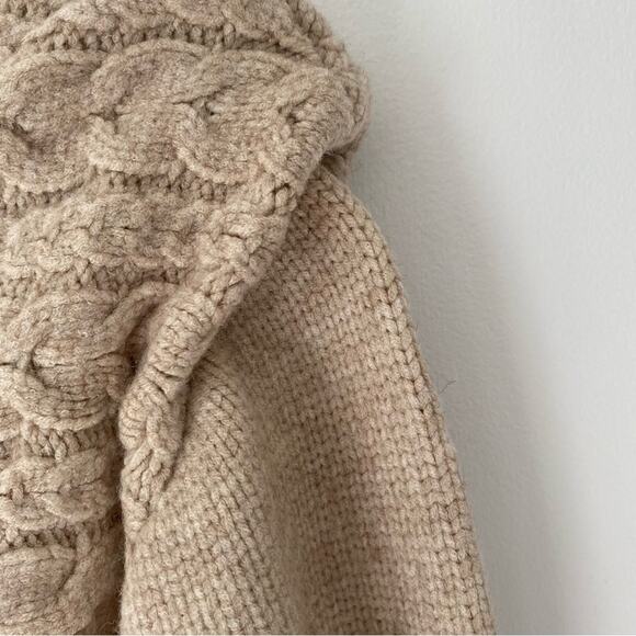 Blank NYC Horizontal Cable Crewneck Sweater Tan Aspen NWTs size XS - Picture 3 of 8